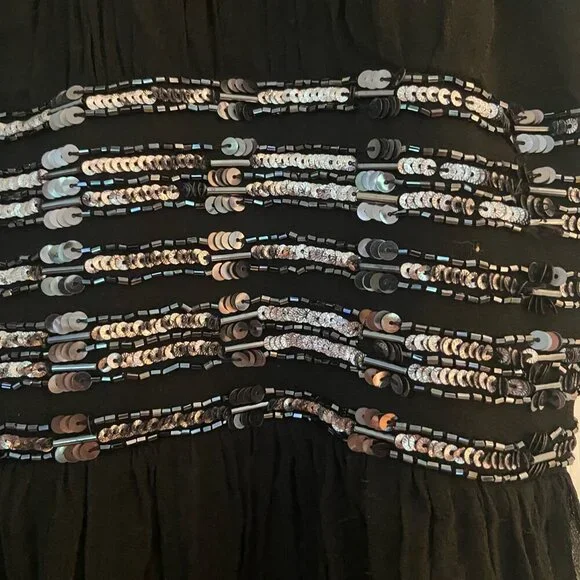 Vtg Adrianna Papell Silk Dress Size 10 Beaded Black Evening Cocktail Formal - Picture 5 of 10